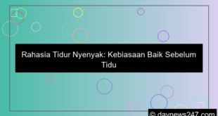 kebiasaan baik sebelum tidur
